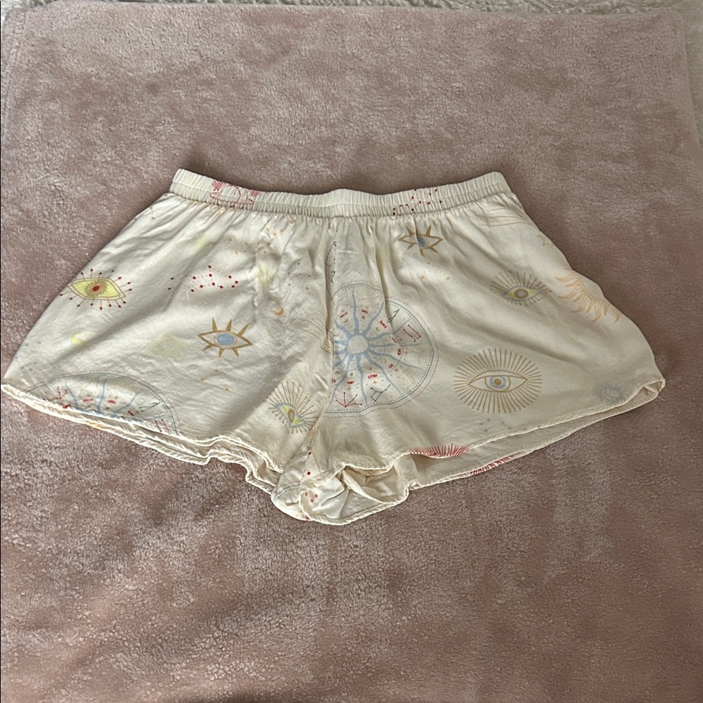 Forever 21 Cream Graphic Boxer Type Shorts